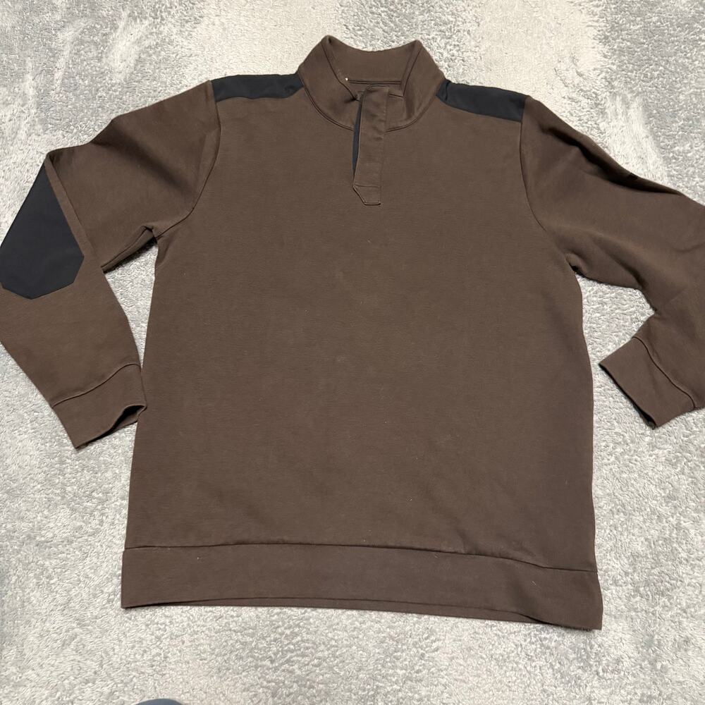 Under Armour Sweatshirt Mens XL Brown Snap Button 1317904 Golf Fitted